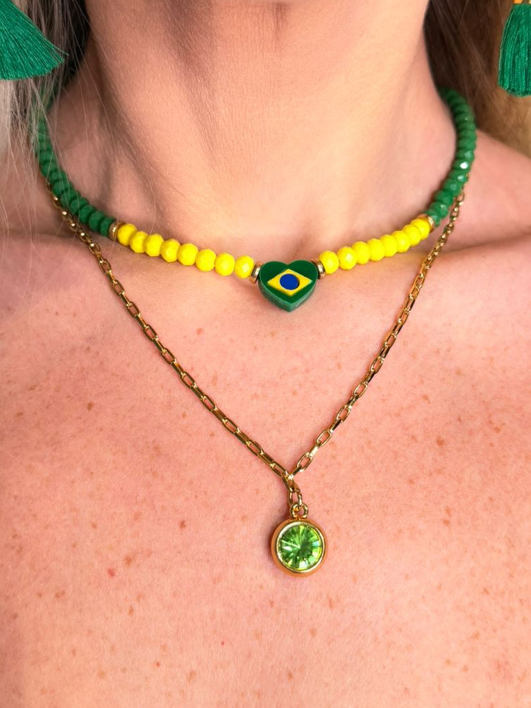 Chocker Verde e Amarela