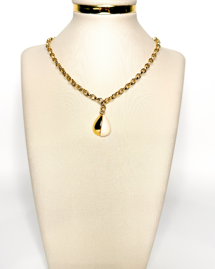 Chocker com Pingente Gota Bege